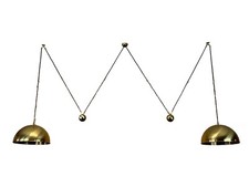 60er 70er Florian Schulz Vintage Double Counterbalance Brass Design Pendant Lamp