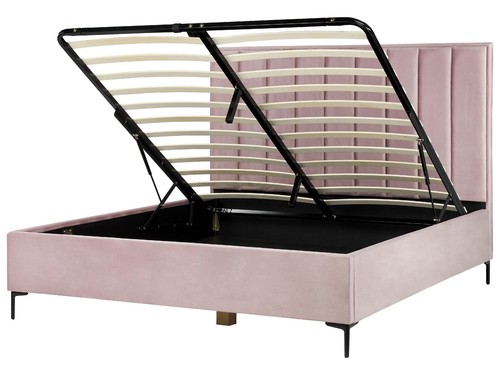 Polsterbett samtstoff rosa - polsterbett,