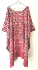 Kaftan tunika lang pink weiss - kaftan,