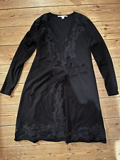 DIANE VON FÜRSTENBERG DVF WICKELKLEID KLEID DRESS GR. L SCHWARZ WOLLSTRETCH