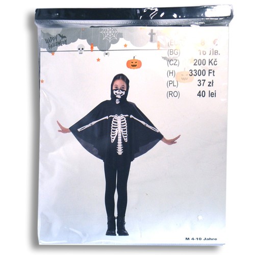 Kinder skelett poncho kostüm - skelett,