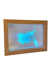 Simson S50 S51 beleuchteter LED-Holzrahmen 17 x13 cm USB Schalter Plexiglas DDR 