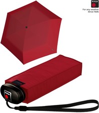 Knirps Regenschirm Damen Taschenschirm klein stabil Travel rot flame