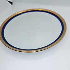 Eschenbach Porzellan kobalt blau mit Goldrand Teller, Speiseteller