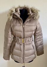 HALLHUBER DAUNENJACKE JACKE GR. S/36 BEIGE FELLJACKE TOPZUSTAND