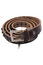 FREDSBRUDER Damen Gürtel Gr. 85 Braun Leder Nieten Vintage Bohemian