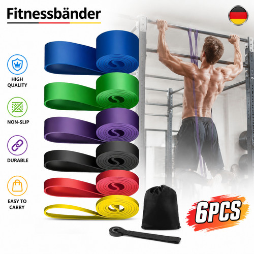 6er set fitnessbänder - set,