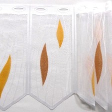 Scheibengardine 90cm-35cm hoch mit Tropfen in braun-aprikot