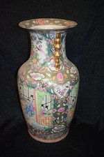Porzellan Bodenvase-China, Familie Rose, Palastszenen & Schmetterlinge, 63cm 