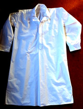 Mid Century Herren-Nachthemd Gr. S (44/46) starkes weißes Linnon feine Paspeln