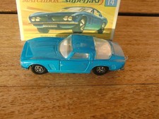 MATCHBOX Lesney SUPERFAST 14 E ISO GRIFO hellblau ab 1969 dünne Räder +Repro Box