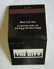 Vintage Streichholzbriefchen The City Sheraton Plaza of New Rochelle, unbenutzt