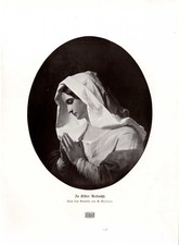 Giuseppe Molteni In stiller Andacht Betende Frau Histor. Kunstdruck v.1907