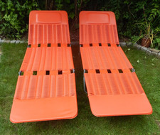 2 x kuliger vintage Spaghetti Liegestuhl,Klappliege - Liege Camping,60/70er
