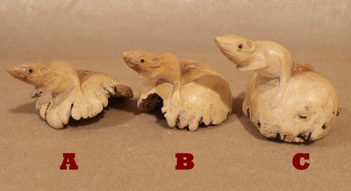 Holz maus auf wurzel - holz,