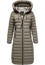 Damen Gefütterte Winter Jacke Mantel Parka mit großer Kapuze RJ-8022