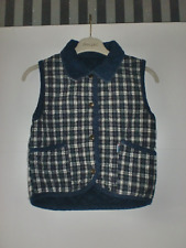 ZINTGRAF - Kinder Stepp Weste in Gr.: 116 - Dunkelblau/Grün/Weiß kariert