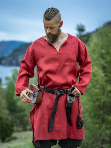 Viking linen tunic - tunic, red