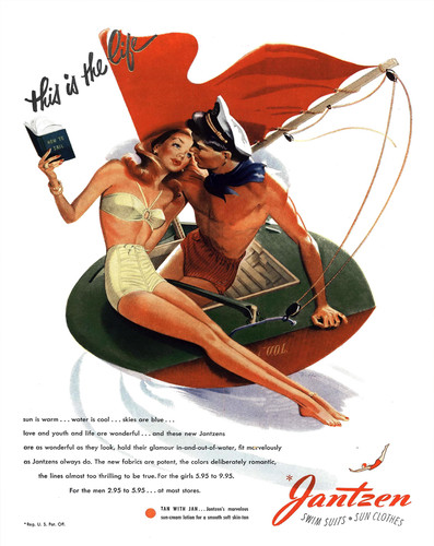 Jantzen segelboot poster retro - jantzen,