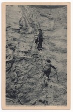 AK Zugspitzbesteigung durchs Höllental, Die Leiter, um 1937, unversandt