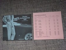 Zender Tuning Preisliste 1985 VW BMW Ford Prospekt Brochure Deutsch selten rare