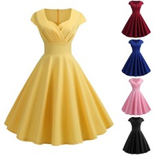 Mode Neu Damen Kleider Frauenkleid 50er 60er Jahre Abendkleid Ballkleid