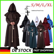 Unisex Sensenmann Priester Kostüm Mönch Halloween Party Cosplay Kapuze-Robe X-XL