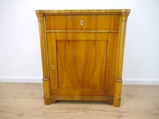 Biedermeier Kommode Schrank Halbschrank Kirschbaum Intarsien und  Säulen um 1820