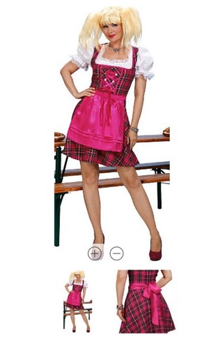Dirndl mit perücke - dirndl,
