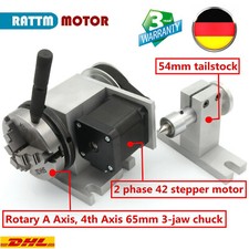 〖DE〗 CNC Router Drehachse 4th Achse Dividing head 3-jaw 65MM Chuck Rotary A Axis