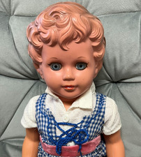 SCHILDKRÖT PUPPE GABRIELE mit Stimme/  ZELLULOID 50er JAHRE Gr. 48 cm