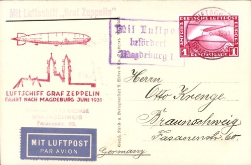 Zeppelinpost 127 graf - ak,