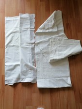 Leinen Bettwäsche 2 Bezüge 135 x 200 2 Kopfkissen 40 x 40 ,Mit  Lochstickerei