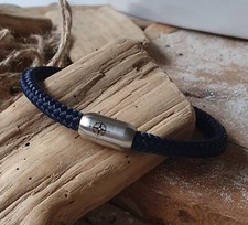 Armband Segeltau "Kompass" 6mm Midnight Blue + Edelstahl Magnetverschluss 
