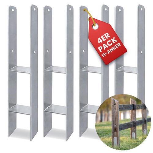 4er set anker pfostenanker - 4er-set, h-anker