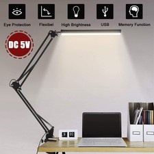 Schreibtischlampe LED Klemmbar Schwenkarm Architektenlampe Büro Tischlampe 14W