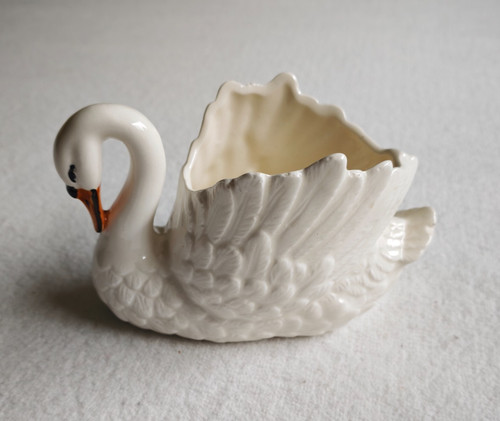 Keramik schwan weiß - keramik,