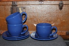 Waechtersbach Fun Factory 3 Tassen Unterteller Blau Wächtersbach Kaffeetasse