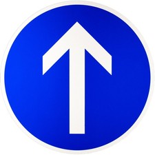 ORIGINAL Verkehrs-zeichen 209-30 Fahrt-richtung gerade-aus 600 Strassen-Schild 