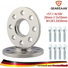 20mm // 2x10mm Spurverbreiterung Radschrauben 4x100 Ø57,1 Spurplatten für VW