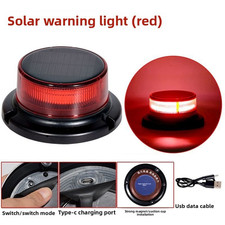 Solar LED Rundumleuchte Magnet Warnleuchte Blinklicht Auto Traktor USB Aufladbar
