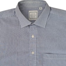 SAVOY TAYLORS GUILD Hemd Herren 15 S blau-weiß schmale Streifen