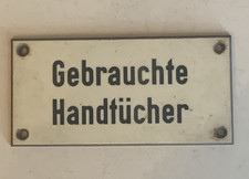 Vintage alt Schild Gebrauchte Handtücher Reichsbahn Bahn Eisenbahn