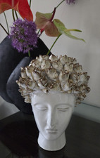 Frauenbüste Vase Kopf mit Rosen Keramik Handarbeit 25 cm