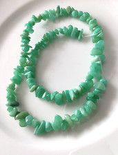 1 Strang (ca. 40 cm) Hemimorphit-Chips, grün, Edelsteine, Schmuckherstellung