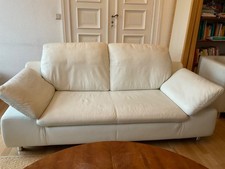 Design Echtleder Sofagarnitur weiß 3-teilig, Marke W.Schillig, top Zustand