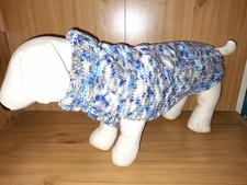 Hundepullover, Gr. M, 55 cm lang, mehrfarbig, mit Rollkragen, Strick