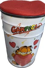 Garfield Sitztonne Blechtonne Hocker Sitzkissen Retro Vintage 80er 90er Jahre