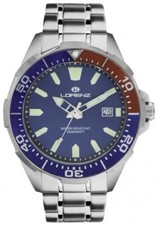 LORENZ DIVER 10200GG Herrenuhr Blau Datum Pepsi Sub Zifferblatt 200m Quarz 41mm