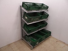 Obstregale 130cm chrom 4x Gemüsestand Obstabteilung Supermarkt Obst Gemüse Regal